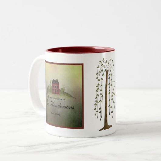 ホームスイートホームファミリーネームマグ ツートーンマグカップ (正面左)