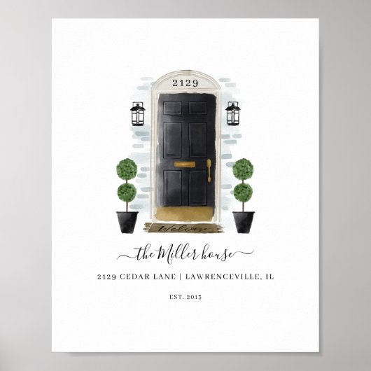 ホームスイートホームファミリーブラックウォーターカラードア ポスター (正面)