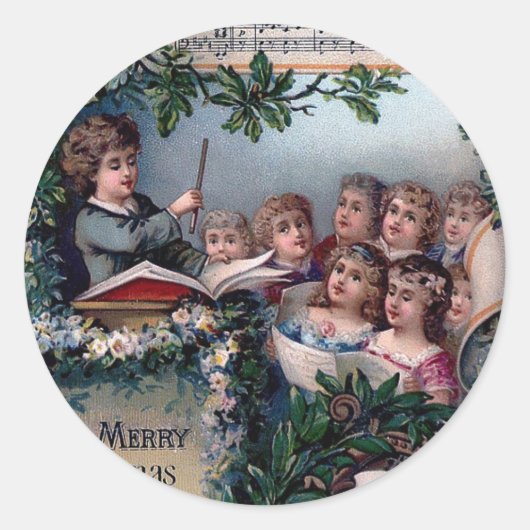 ホームスイートホームフォークリスマス ラウンドシール (正面)