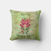 ホームスイートホームフラワーアンド蝶 クッション (正面)