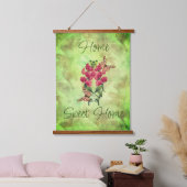 ホームスイートホームフラワーアンド蝶 吊り下げ型タペストリー (寝室)