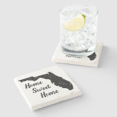 ホームスイートホームフロリダ州マップシルエット ストーンコースター (横)