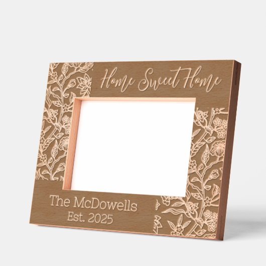 ホームスイートホームフローラテーマエッチングフレーム レーザー彫刻フレーム (左)