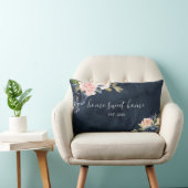 ホームスイートホームフローラ水彩海軍枕 ランバークッション (椅子)