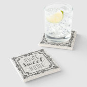 ホームスイートホームブラックフレーム ストーンコースター (横)