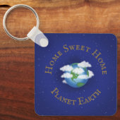 「ホームスイートホームプラネットアース」天文学お洒落 キーホルダー (正面)