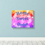 ホームスイートホームプリムローズフラワーズ キャンバスプリント (インサイチュ (ウッドフロア))