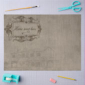 ホームスイートホームベージュバックグラウンドデコップページ 薄葉紙 (クラフト)