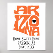 ホームスイートホームペイソンアリゾナオレンジ州マップ ポスター (正面)