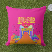 ホームスイートホームホットピンク アウトドアクッション (芝生)