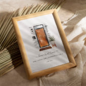 ホームスイートホームミッドセンチュリーモダンウォーターカラードア ポスター