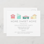 ホームスイートホームミニマリスト引っ越し祝いパーティーパーティー ポストカード (正面/裏面)