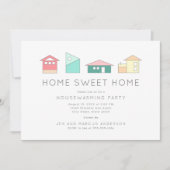 ホームスイートホームミニマリスト引っ越し祝いパーティーパーティー 招待状 (正面)