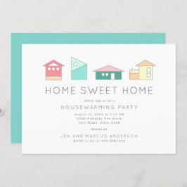 ホームスイートホームミニマリスト引っ越し祝いパーティーパーティー 招待状
