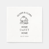 ホームスイートホームミニマル引っ越し祝いパーティーパーティー スタンダードカクテルナプキン (正面)