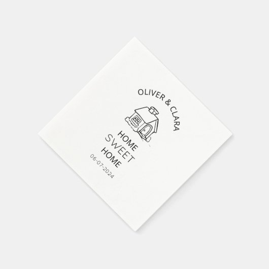 ホームスイートホームミニマル引っ越し祝いパーティーパーティー スタンダードカクテルナプキン (角)