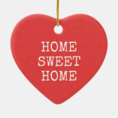 ホームスイートホームミニマル文字デザイン セラミックオーナメント (裏面)