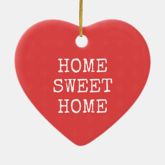 ホームスイートホームミニマル文字デザイン セラミックオーナメント (裏面)