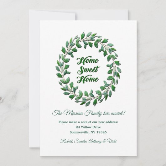 ホームスイートホームムービングアナウンス 案内状 (正面)