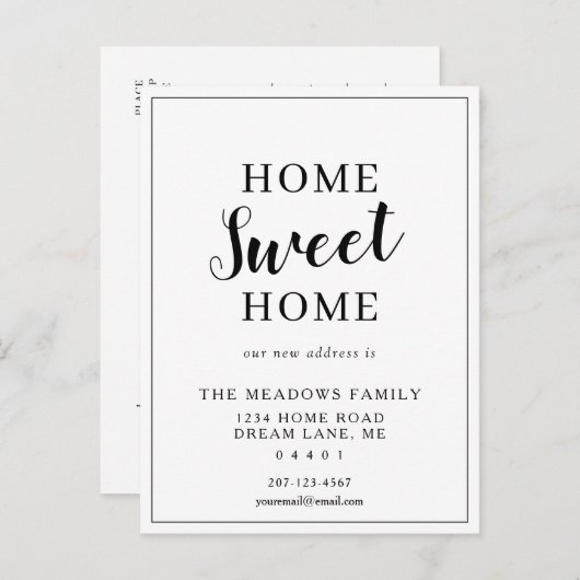 ホームスイートホームムービングミニマリスト独自の作成 案内ポストカード (正面/裏面)