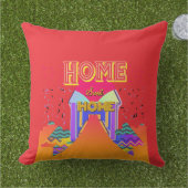 ホームスイートホームレッド アウトドアクッション (芝生)
