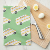 ホームスイートホームレトロカンパーバンモーターホームRVグリーン キッチンタオル (四つ折り)