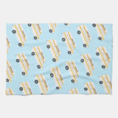 ホームスイートホームレトロカンパーバンモーターホームRVブルー キッチンタオル (横)