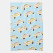 ホームスイートホームレトロカンパーバンモーターホームRVブルー キッチンタオル (縦)