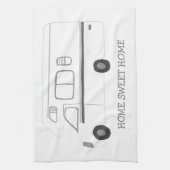 ホームスイートホームレトロキャンパーモーターホームRV B&W キッチンタオル (縦)