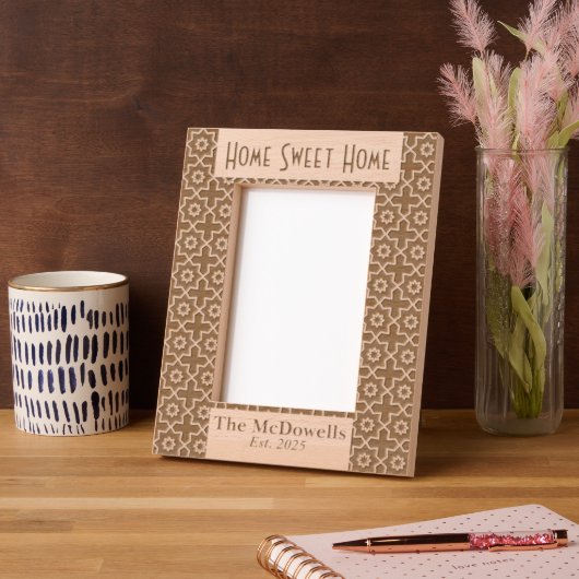 ホームスイートホームレモダンーザーエッチング写真フレーム レーザー彫刻フレーム (左)