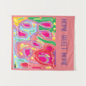 ホームスイートホームロゴソフトパステル数々のカラー タペストリー (正面(横))