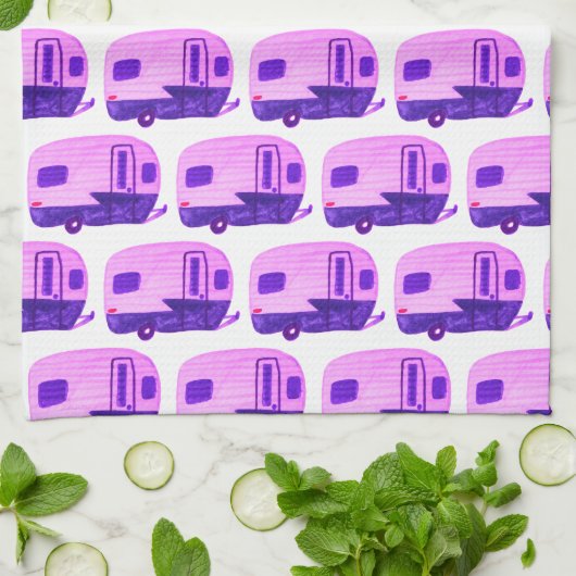 ホームスイートホームヴィンテージトレーラーキャンパーRV キッチンタオル (折り畳み)