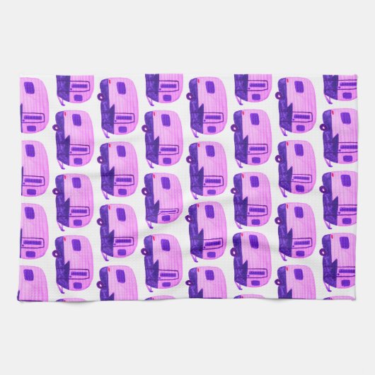 ホームスイートホームヴィンテージトレーラーキャンパーRV キッチンタオル (横)