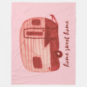 ホームスイートホームヴィンテージレトロキャンペートトレーラー フリースブランケット (正面)