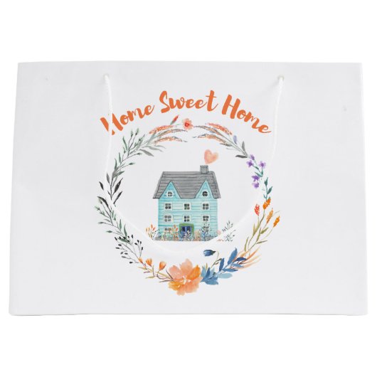 ホームスイートホーム不動産仲介業者プロモーションバジェットカスタム ラージペーパーバッグ (正面)