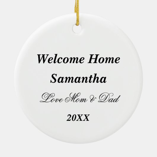 ホームスイートホーム名前をカスタムするボタニカル不動産仲介業者 セラミックオーナメント (裏面)