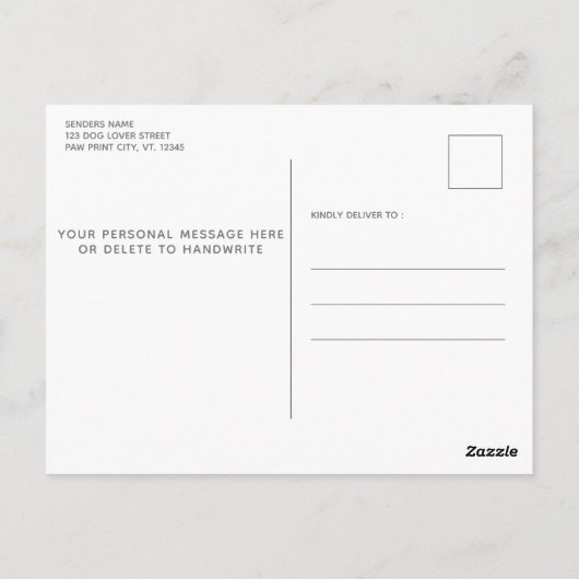 ホームスイートホーム引っ越しましたドッグペット移動 ポストカード (裏面)