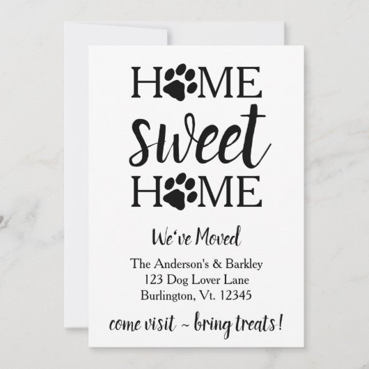 ホームスイートホーム引っ越しましたドッグペット移動 案内状 (正面)