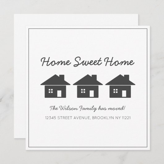 ホームスイートホーム引っ越しましたニューハウスムービング 案内状 (正面/裏面)