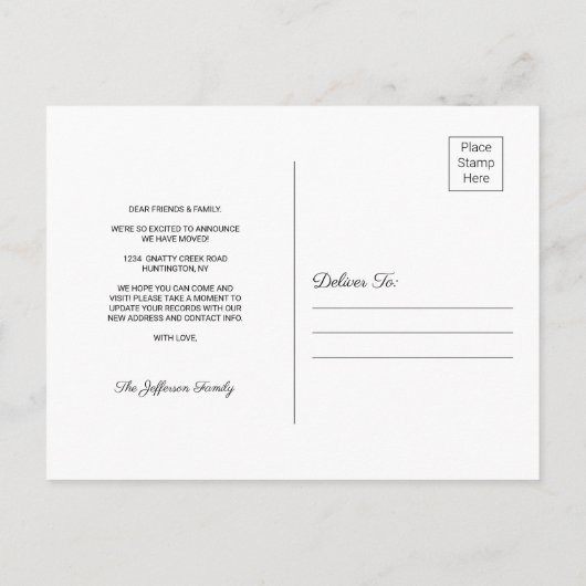 ホームスイートホーム引っ越し案内はがき 案内ポストカード (裏面)