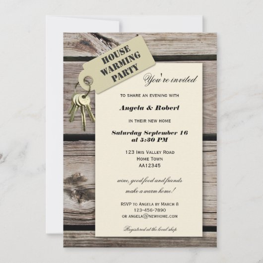 ホームスイートホーム引っ越し祝いパーティーパーティの招待状 招待状 (正面)