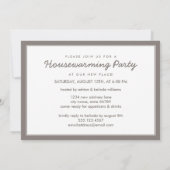 ホームスイートホーム引っ越し祝いパーティーパーティーフォト招待状 招待状 (裏面)