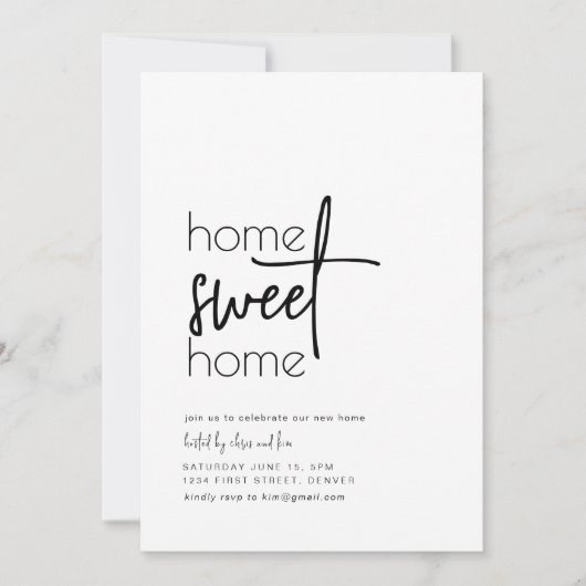 ホームスイートホーム引っ越し祝いパーティーパーティー招待状 招待状 (正面)