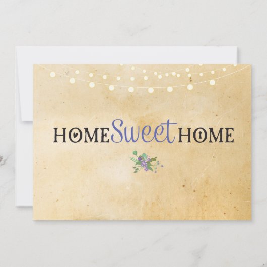 ホームスイートホーム引っ越し祝いパーティーパーティー鍵招待状 招待状 (裏面)