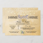 ホームスイートホーム引っ越し祝いパーティーパーティー鍵招待状 招待状 (正面/裏面)