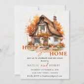 ホームスイートホーム引っ越し祝いパーティーパーティー 招待状 (正面)