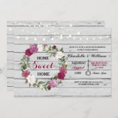 ホームスイートホーム引っ越し祝いパーティーフローラ招待状 招待状 (正面/裏面)