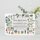 ホームスイートホーム引っ越し祝いパーティープラント招待状 招待状 (スタンド正面)
