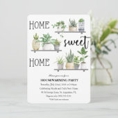 ホームスイートホーム引っ越し祝いパーティープラント招待状 招待状 (スタンド正面)