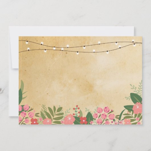 ホームスイートホーム引っ越し祝いパーティーヴィンテージフローラ招待状 招待状 (裏面)